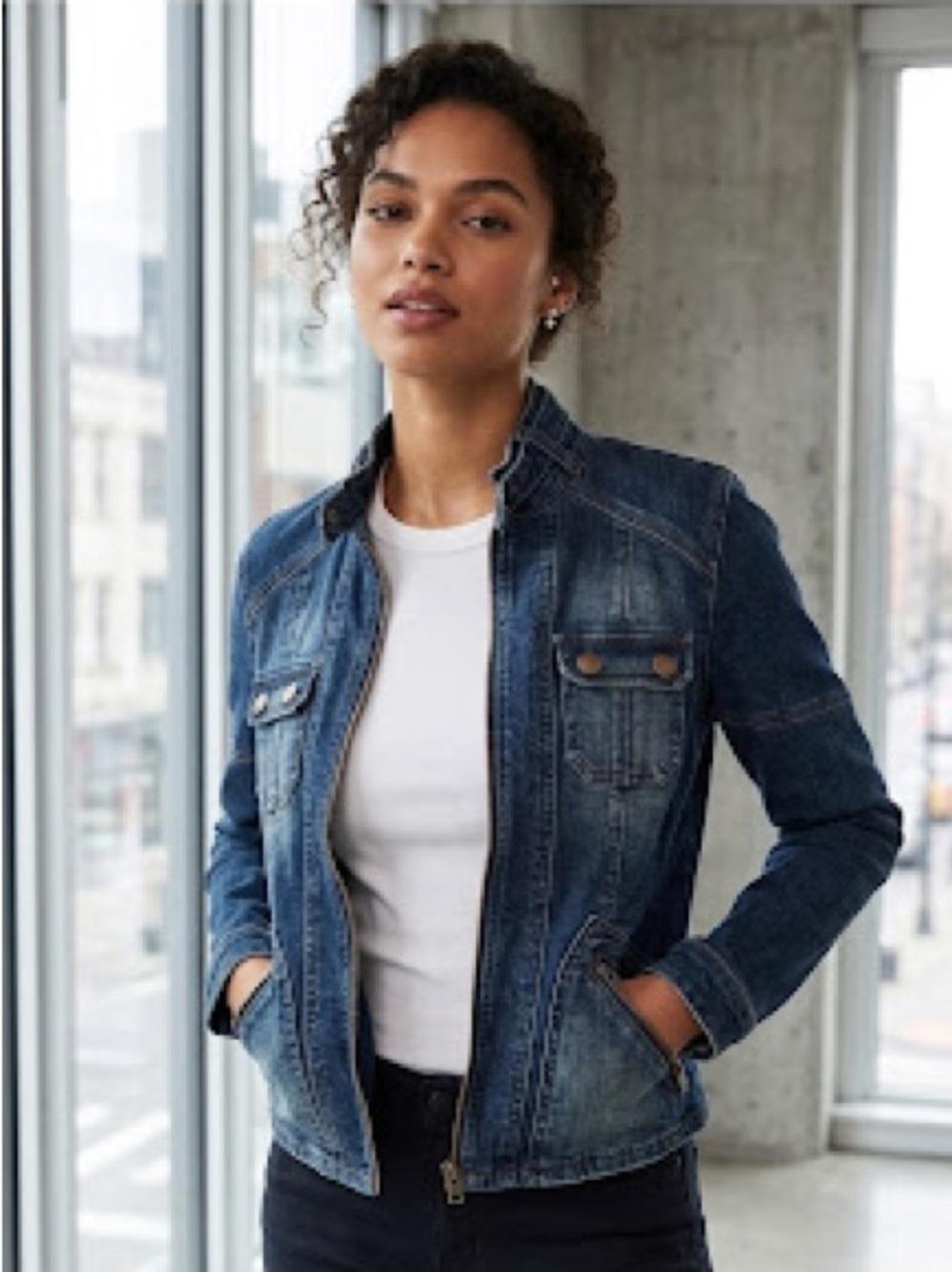 Abercrombie & Fitch Dark Blue Denim Jacket